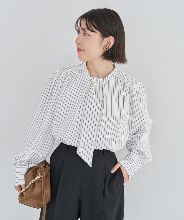 Green Parks ２ｗａｙボウタイブラウス Stripe