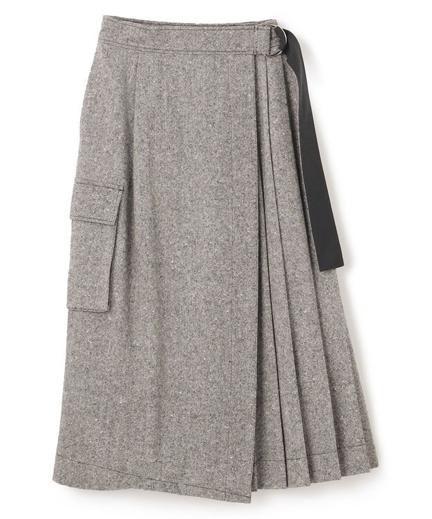 uncrave ネップツイード スカート（uncrave WHITE） ネップブラック