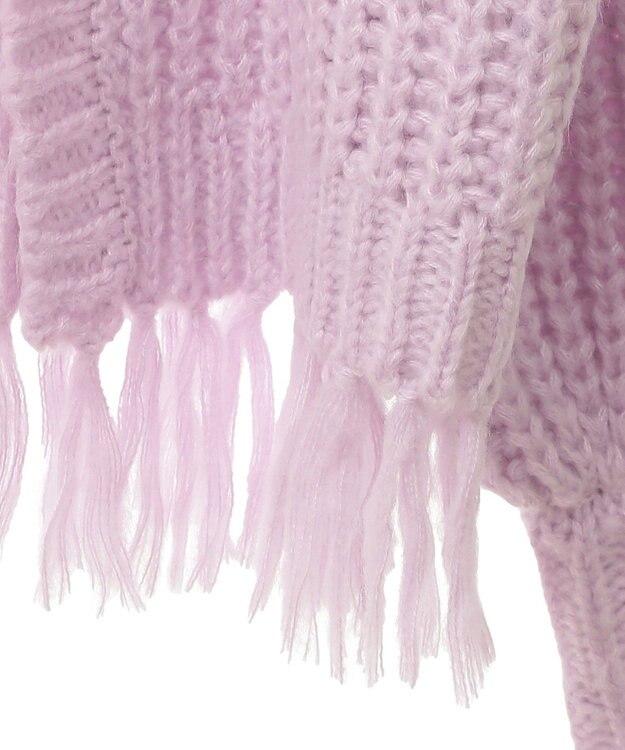 CRAFT STANDARD BOUTIQUE 洗える/フリンジニットカーディガン Purple