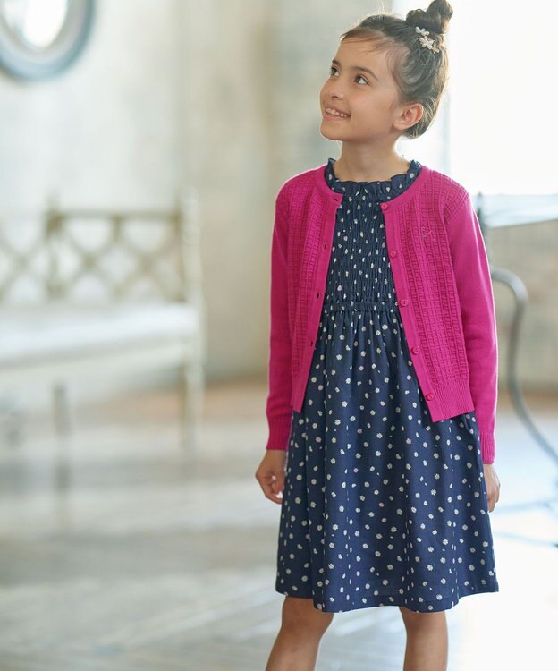 組曲 KIDS 【110-140cm】クラシック カーディガン ラズベリー系