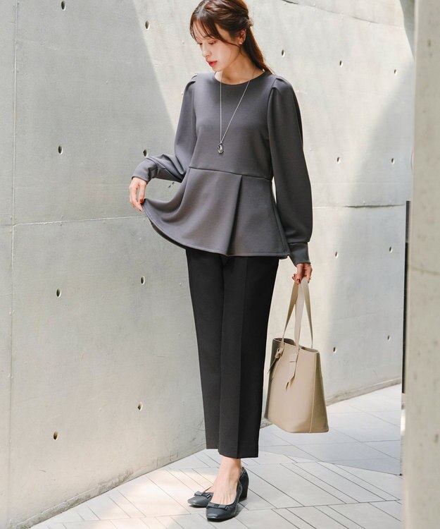 Tiaclasse 【洗える】テーパードパンツ ブラック