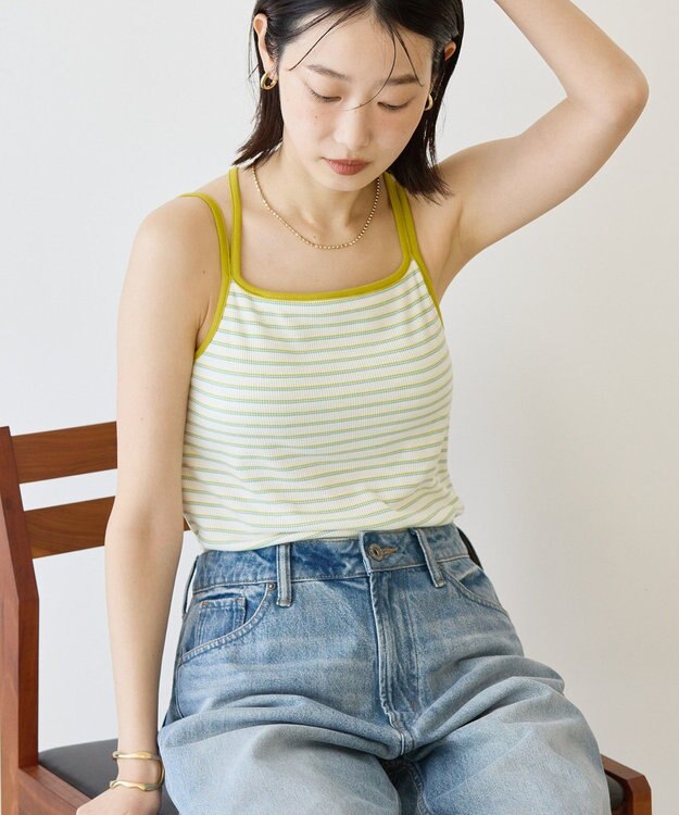 AMERICAN HOLIC カップ付き　バッククロスボーダーキャミソール Blue