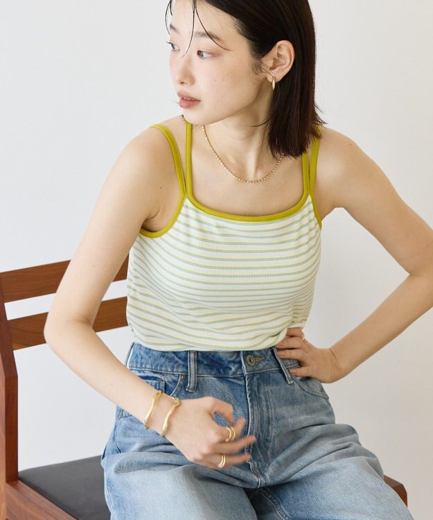 AMERICAN HOLIC カップ付き　バッククロスボーダーキャミソール Blue