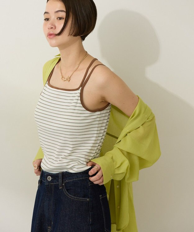 AMERICAN HOLIC カップ付き　バッククロスボーダーキャミソール Blue