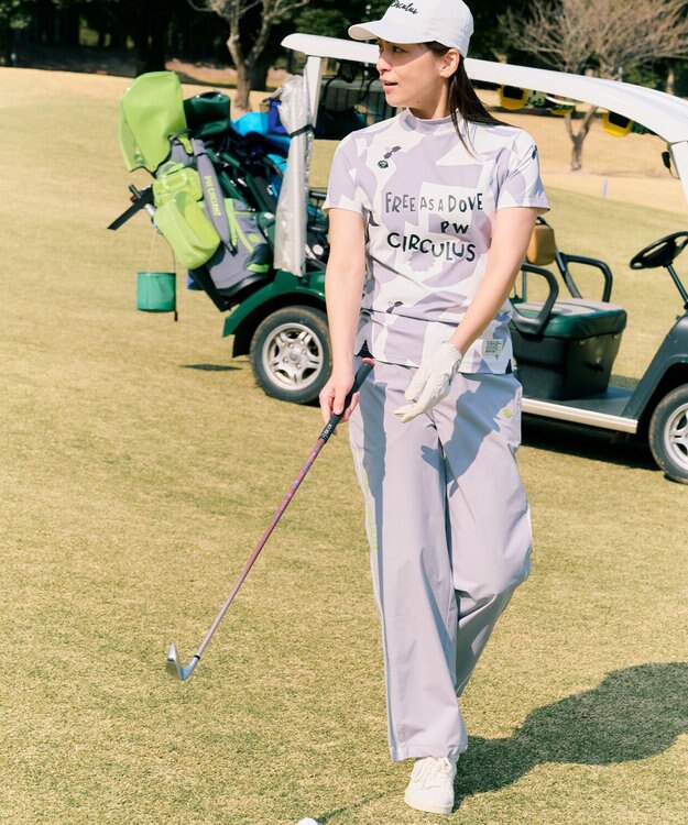 PW CIRCULUS 【花粉がつきにくい】【WOMEN】セミワイドパンツ ゴルフウェア レディース グレー系