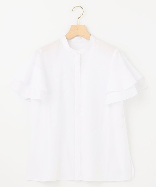 組曲 コットンレーヨンシャーティング ブラウス アイボリー系