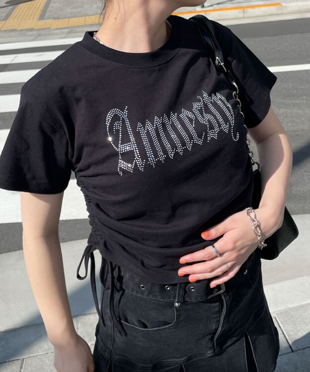 WEGO サイドドロストラインストーンT ブラック