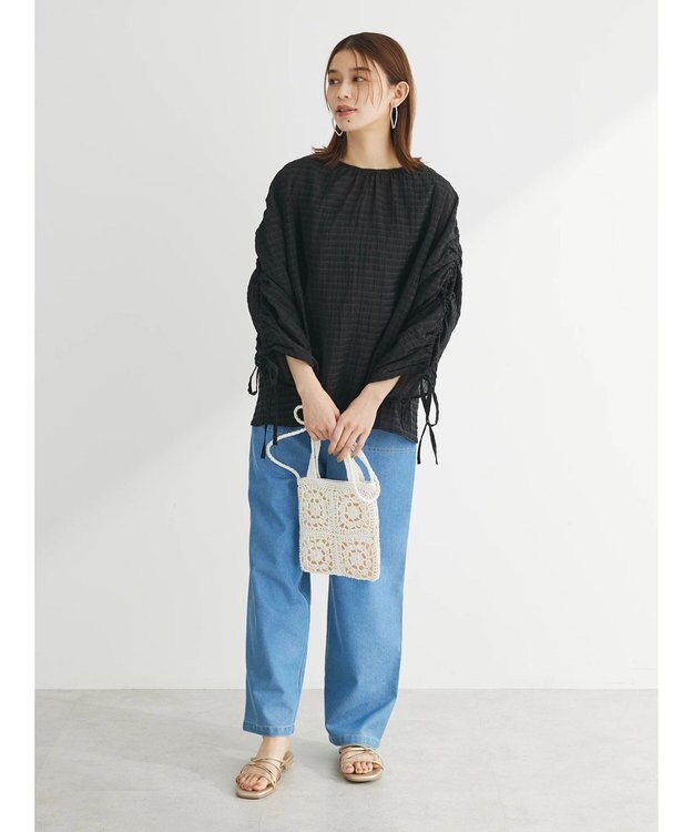 Green Parks ・ＥＬＥＮＣＡＲＥ　ＤＵＥ　バックリボンブラウス Black