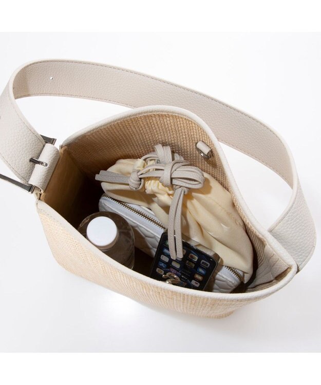 UNBILLION カシュカシュ cachecache / 雑材風アシンメトリートート アイボリー