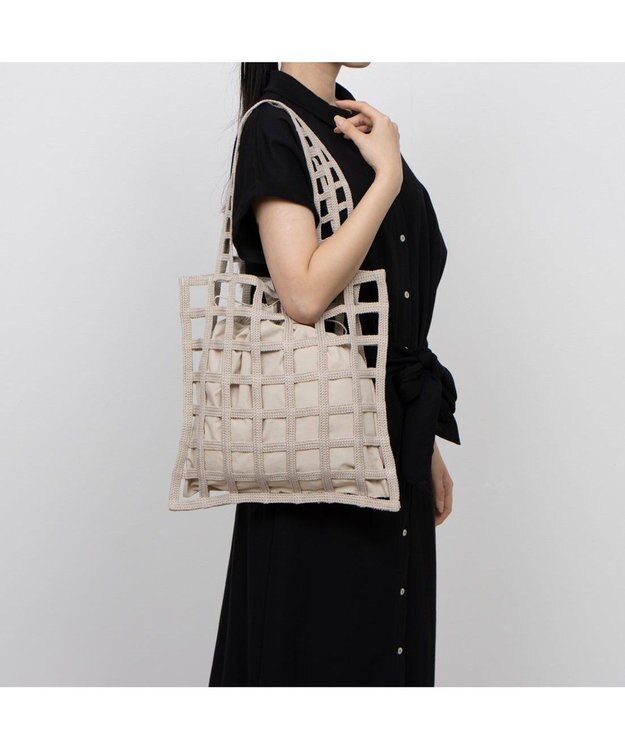 UNBILLION 【テレビ ドラマ着用アイテム】カシュカシュ cachecache / インナー巾着付ラティストート ベージュ