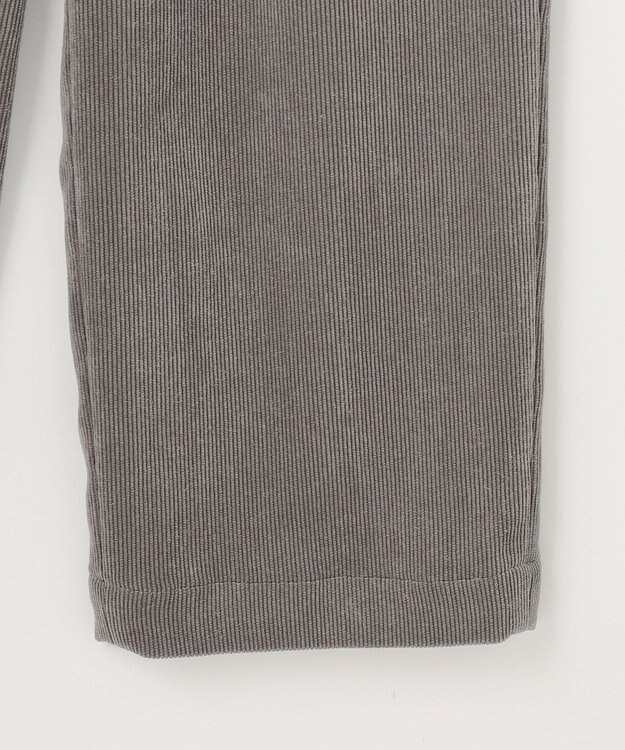 自由区 【洗える】ソフトコーデュロイワイド パンツ グレー