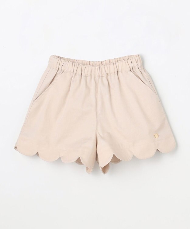 ANY KIDS 【洗濯機可能】スカラップショートパンツ ライトベージュ