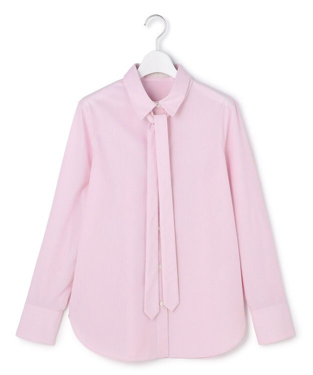 ICB 【先行予約・2WAY】 クリーンブロード タイ付きシャツ ライトピンクストライプ