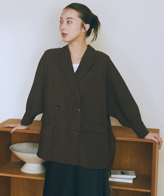 earth music&ecology シアードルマンジャケット Brown