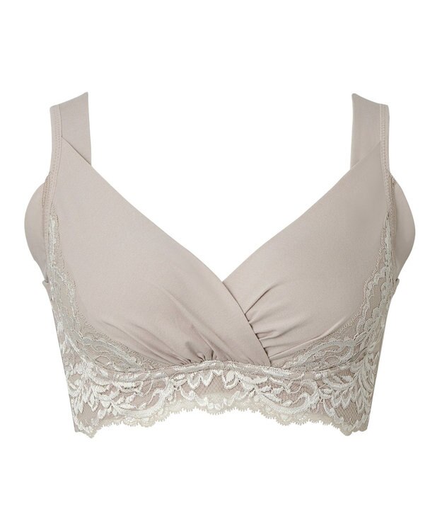 BRADELIS New York 【BRADELIS NewYork peace/ノンワイヤー】綿混トリプルキャッチFITブラ23 ブラデリス 補正 ブラジャー 接触冷感 ノンワイヤー DB123403 パールグレージュ