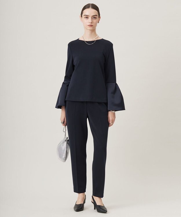 ICB L 【洗える】ミリオーネダンボールニットブラウス ネイビー系