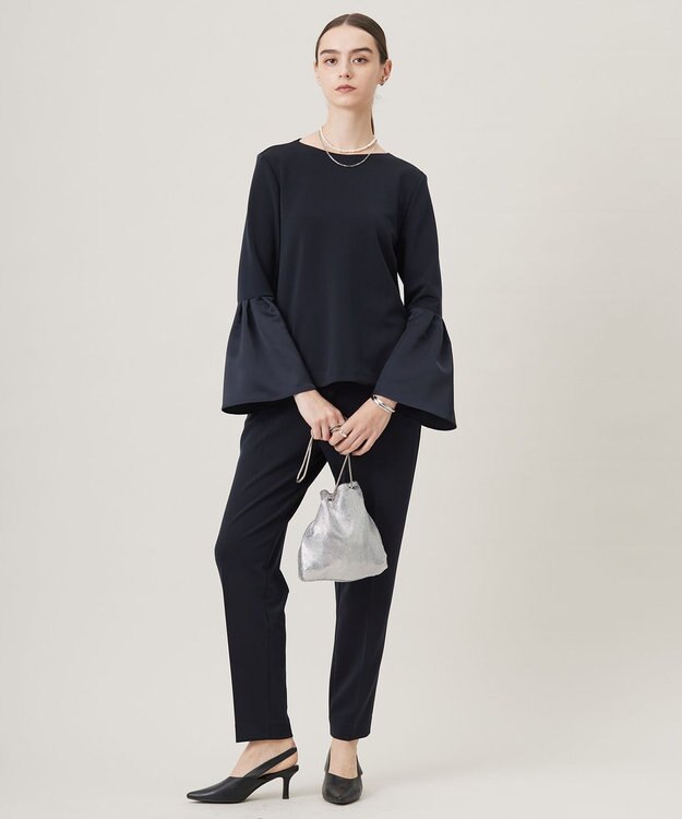 ICB L 【洗える】ミリオーネダンボールニットブラウス ネイビー系