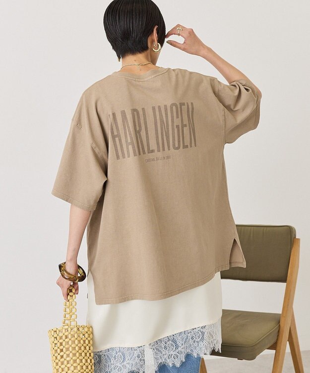AMERICAN HOLIC バックロゴルーズＴシャツ Beige