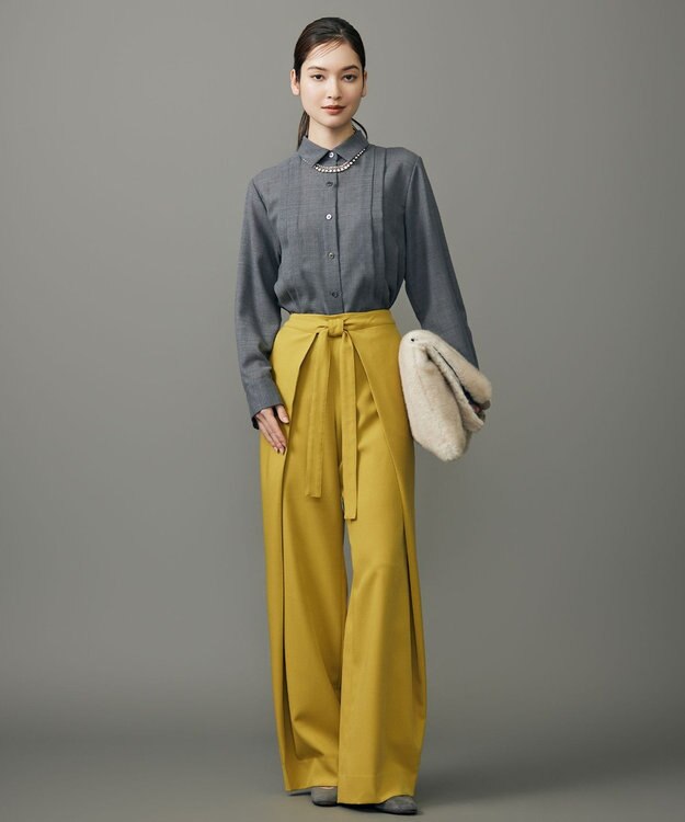 自由区 S 【カタログ掲載】Peソフトツイルラップワイド パンツ マスタード