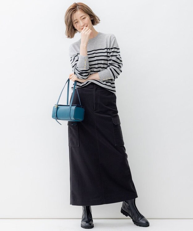 23区 L 【SLOW/一部店舗限定】ライトコーデュロイ スカート ダークグレー系