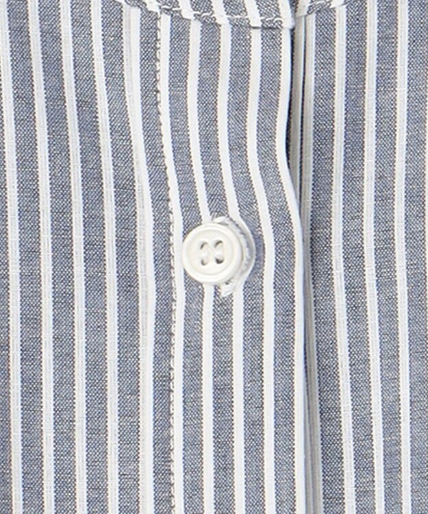 ANY 【手洗い可能】【ペチコート付】ギャザーシャツワンピース ブルーストライプ