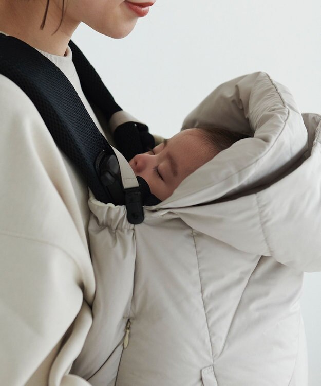 KWD 【簡易ギフト包装・日本製】BABY DOWN CAPE グリーンダウン ベビーダウンケープ グレージュ