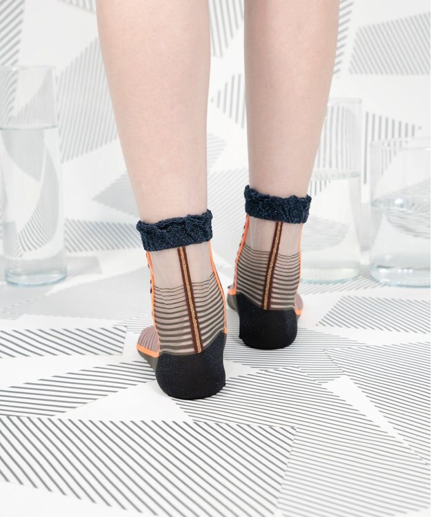 COQ しまうま シアーストライプソックス チャコール