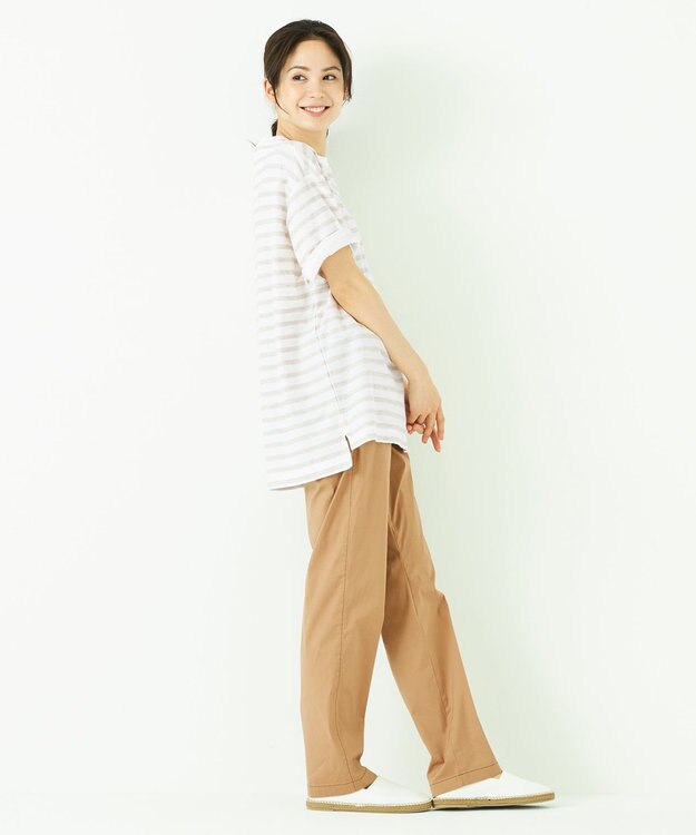 JOSEPH ABBOUD MOUNTAIN 【SPACE】OGリネンボーダー Tシャツ アイボリー系2