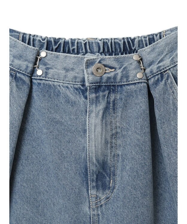 earth music&ecology タックホックデニムパンツ Light Indigo