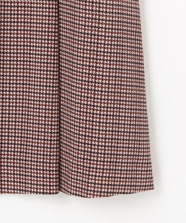 J.PRESS LADIES デシンハウンドトゥースプリント スカート ブラウン系