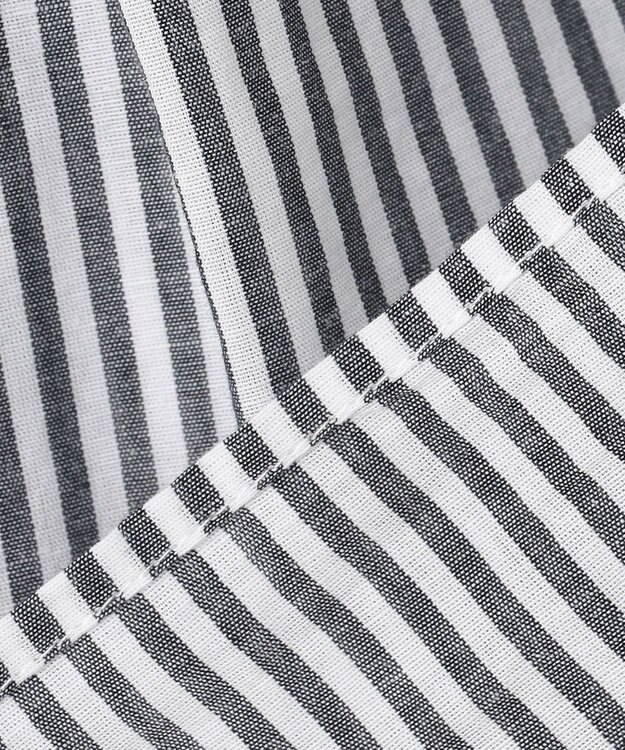 ANY 【手洗い可】コットンリネンブラウス オフ×ブラック