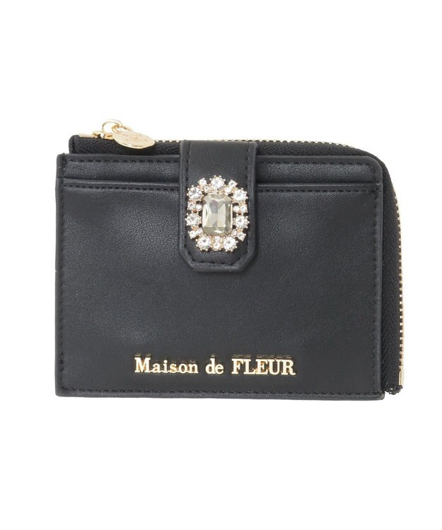 Maison de FLEUR 配色ビジューフラグメントケース Black