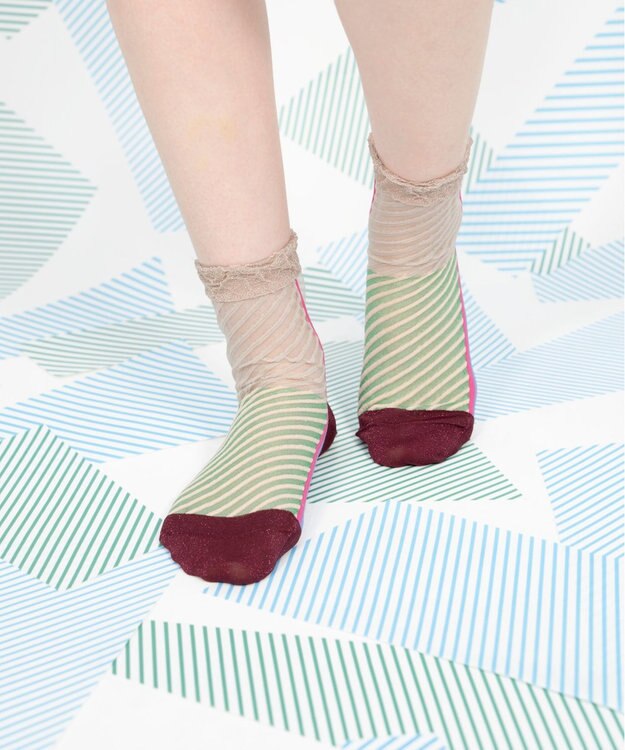 COQ しまうま シアーストライプソックス パープル