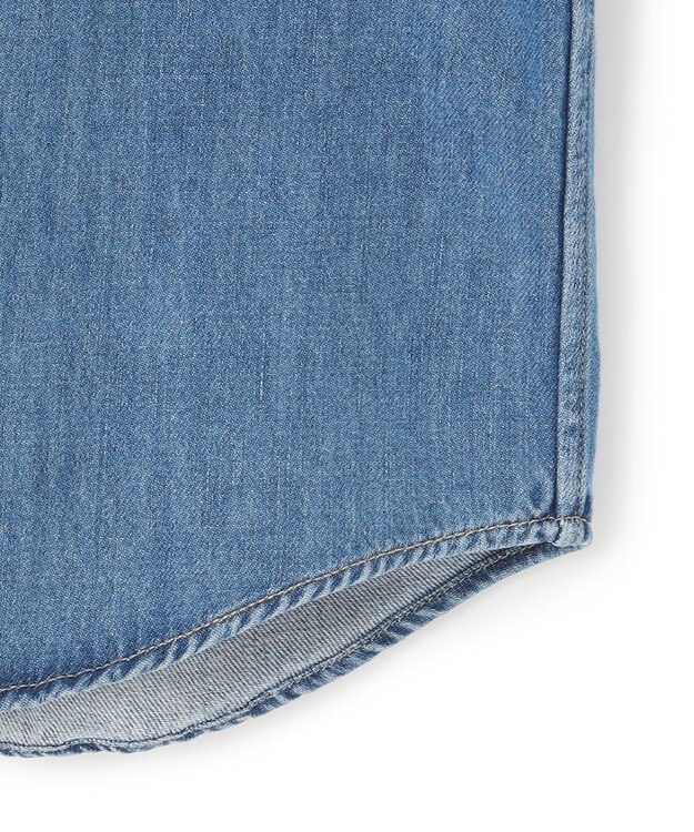 BEIGE， 【洗える・BAILA 11月号掲載】MARKEL / ボウタイ付きシャツカラーデニムシャツ L.Indigo