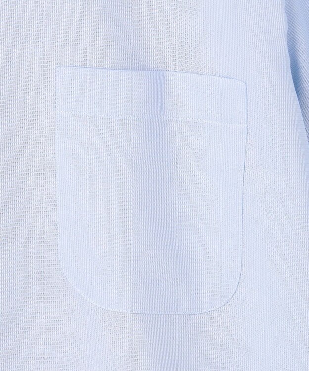 GOTAIRIKU 春夏向け/カラミ織【形態安定】SUMMERPREMIUMPLEATS_セミワイドカラー 半袖ドレスシャツ(26年限定モデル) 26年限定色/サックスブルー×カラミ織