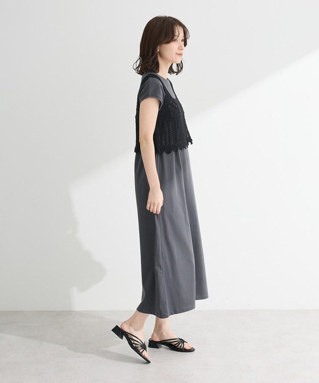 Green Parks SET2点クロシェベスト＋ワンピース Black