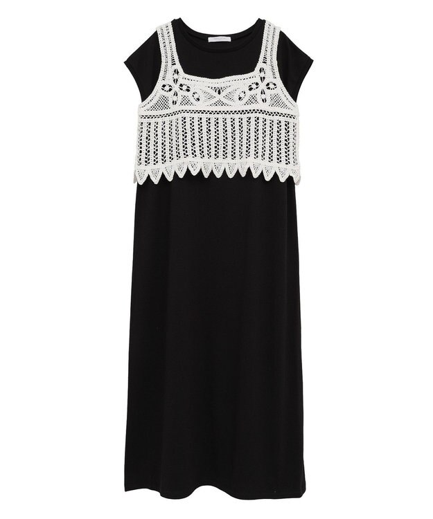 Green Parks SET2点クロシェベスト＋ワンピース Black