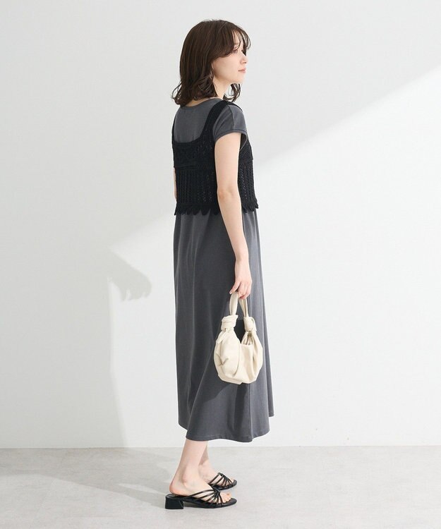 Green Parks SET2点クロシェベスト＋ワンピース Black