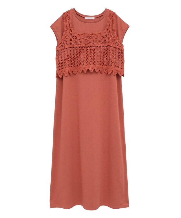 Green Parks SET2点クロシェベスト＋ワンピース Black