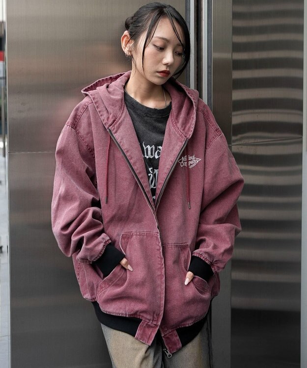 WEGO 【ユニセックス着用ITEM/MLサイズ展開】ワーカーズフードブルゾン ワイン