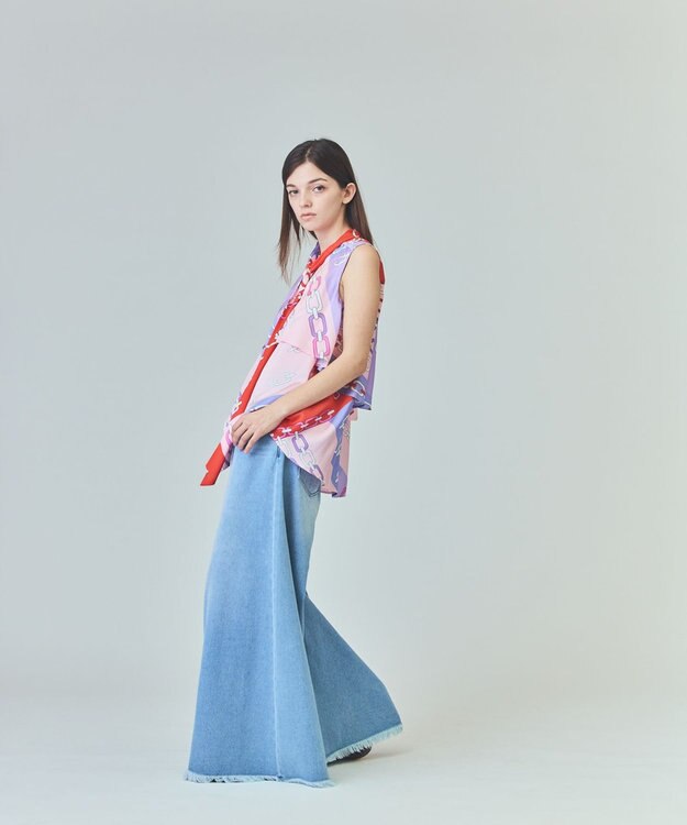 GRACE CONTINENTAL チェーンレイヤードノースリーブ レッド