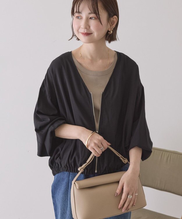 AMERICAN HOLIC Vネックドルマンブルゾン Black