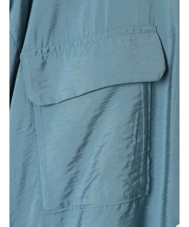 AMERICAN HOLIC 接触冷感Ｗポケット袖タックシャツチュニック Sax