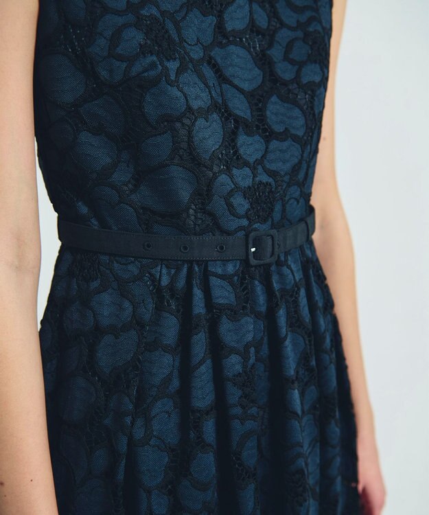 GRACE CONTINENTAL ローズレースドレス ネイビー