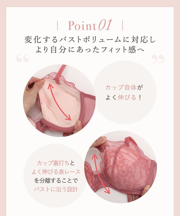 Wing 【マッチミーブラ　ノンワイヤー】 きれいなバストシルエット 快適なつけごこち S~3L KB2071 ウイング／ワコール ストロベリー