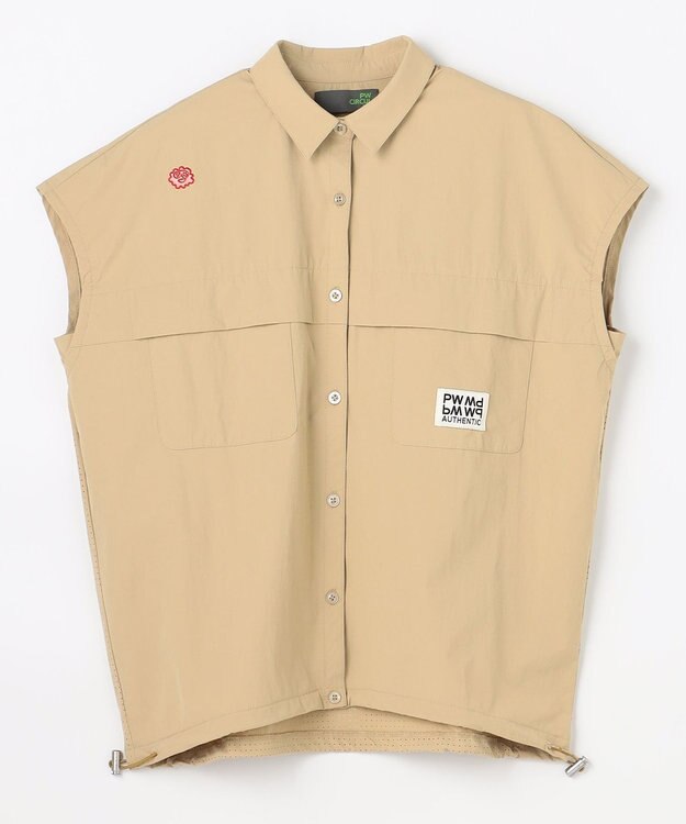 PW CIRCULUS 【すっきり見え袖】【WOMEN】サファリシャツ ゴルフウェア レディース ベージュ系