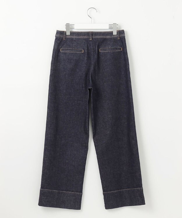 J.PRESS LADIES L 【洗える】 10oz Stretch Denim セミワイド パンツ ネイビー系