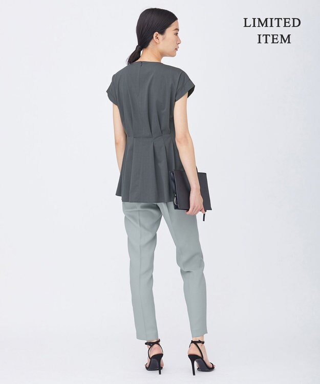 ICB L 【WEB限定・洗える】綿エステル天竺 へプラムカットソー チャコール系