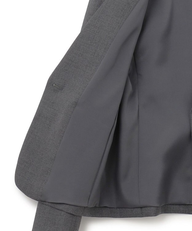 ICB 【セットアップ対応】ウールストレッチ テーラードジャケット チャコール系