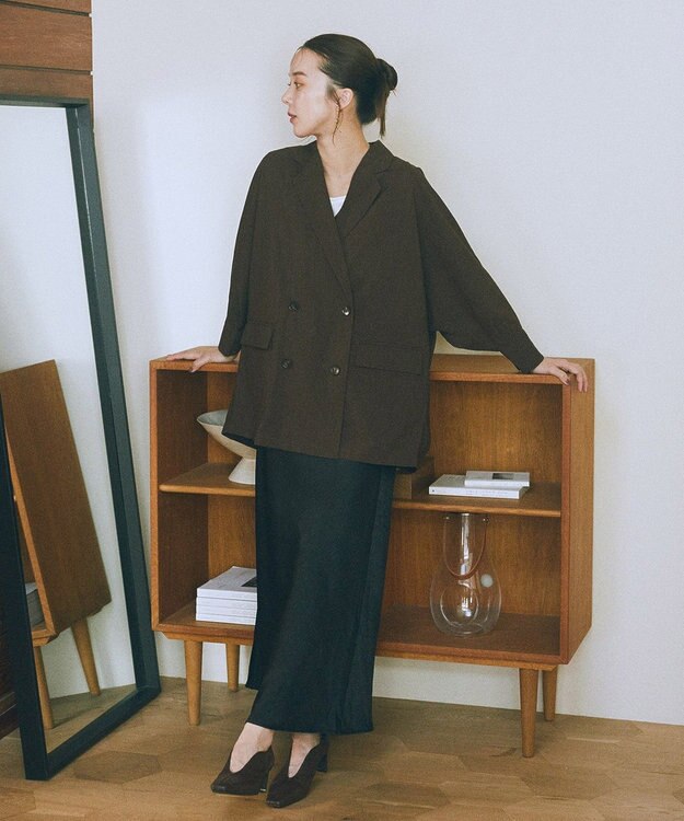 earth music&ecology シアードルマンジャケット Brown